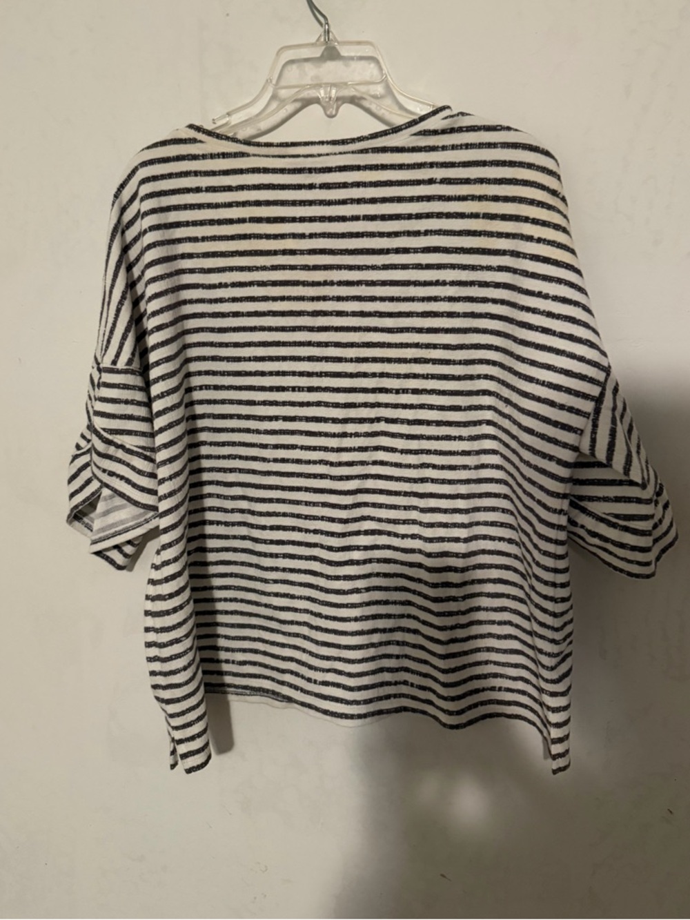 LOFT Black & White Striped Short Sleeve Tee - Picture 4 of 4